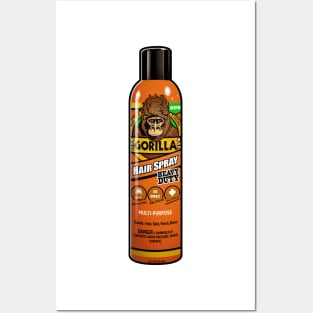 Gorilla Hair Spray Logo Parody Posters and Art